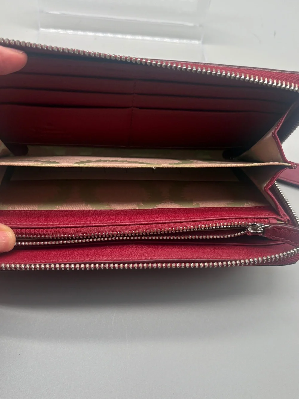 Vivienne Westwood Burgundy Zip-Around Leather Wallet with Orb Emblem